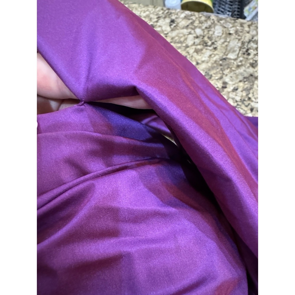Theia Couture 880828 Orchid Taffeta Ruched Off‎ Shoulder Stretch Gown Size 10 - Picture 5 of 15